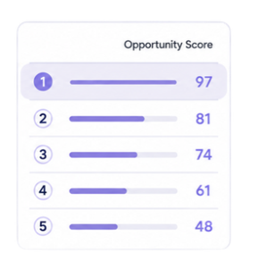 Prioritised opportunity list Prioritised opportunity list