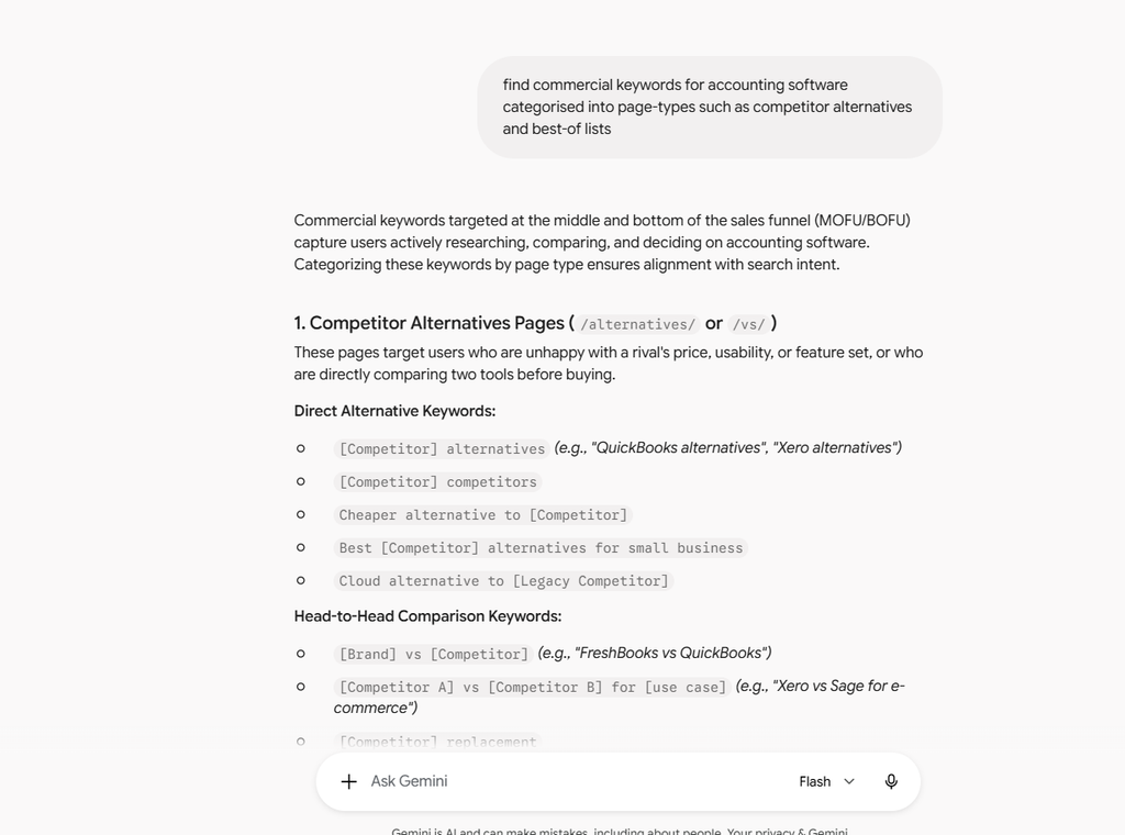 Gemini AI keyword research Gemini AI keyword research