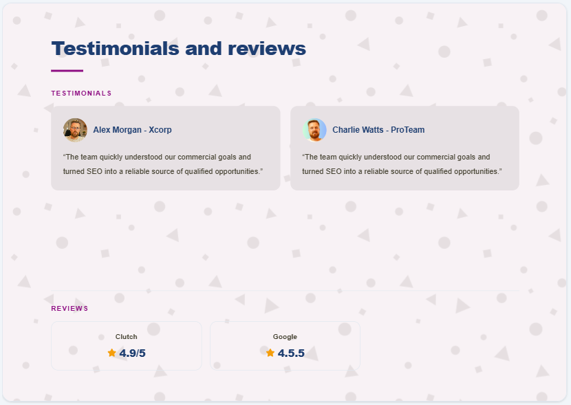 Reviews slide Reviews slide
