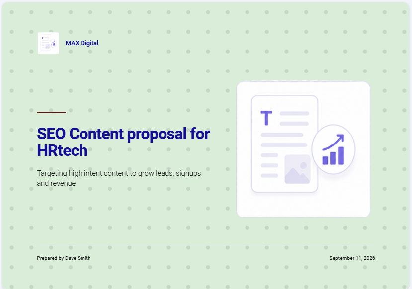 SEO proposal template for content SEO proposal template for content
