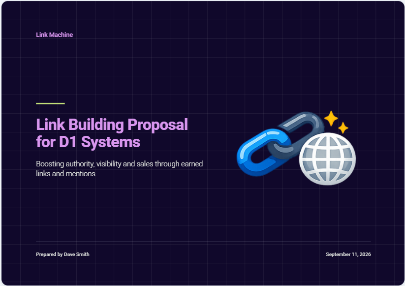 SEO proposal template for link building SEO proposal template for link building
